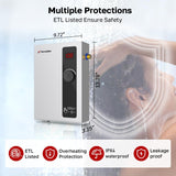 Tankless Water Heater Electric, 11kW 240 Volt On Demand Instant Hot Water Heater for Point of Use