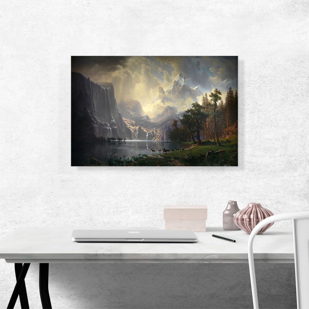 Among The Sierra Nevada Mountains California 1868 Canvas Art Print Stretched Framed Painting Picture Poster Giclee