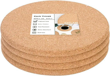 Cork Trivets for Hot Dishes, Hot Pots and Pans, 8 Inch - Set of 4