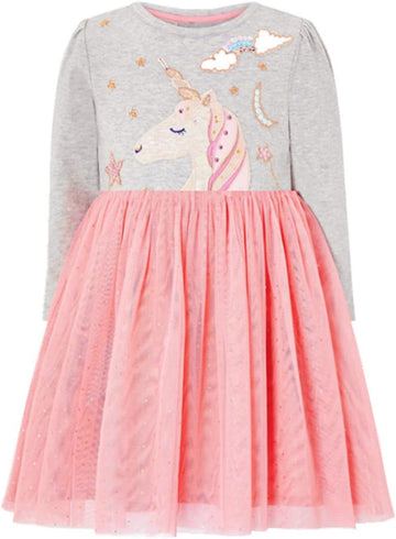 Toddler Girl Christmas Dress Long Sleeve Fall Winter Cotton Casual BasicTunic Shirt Dresses