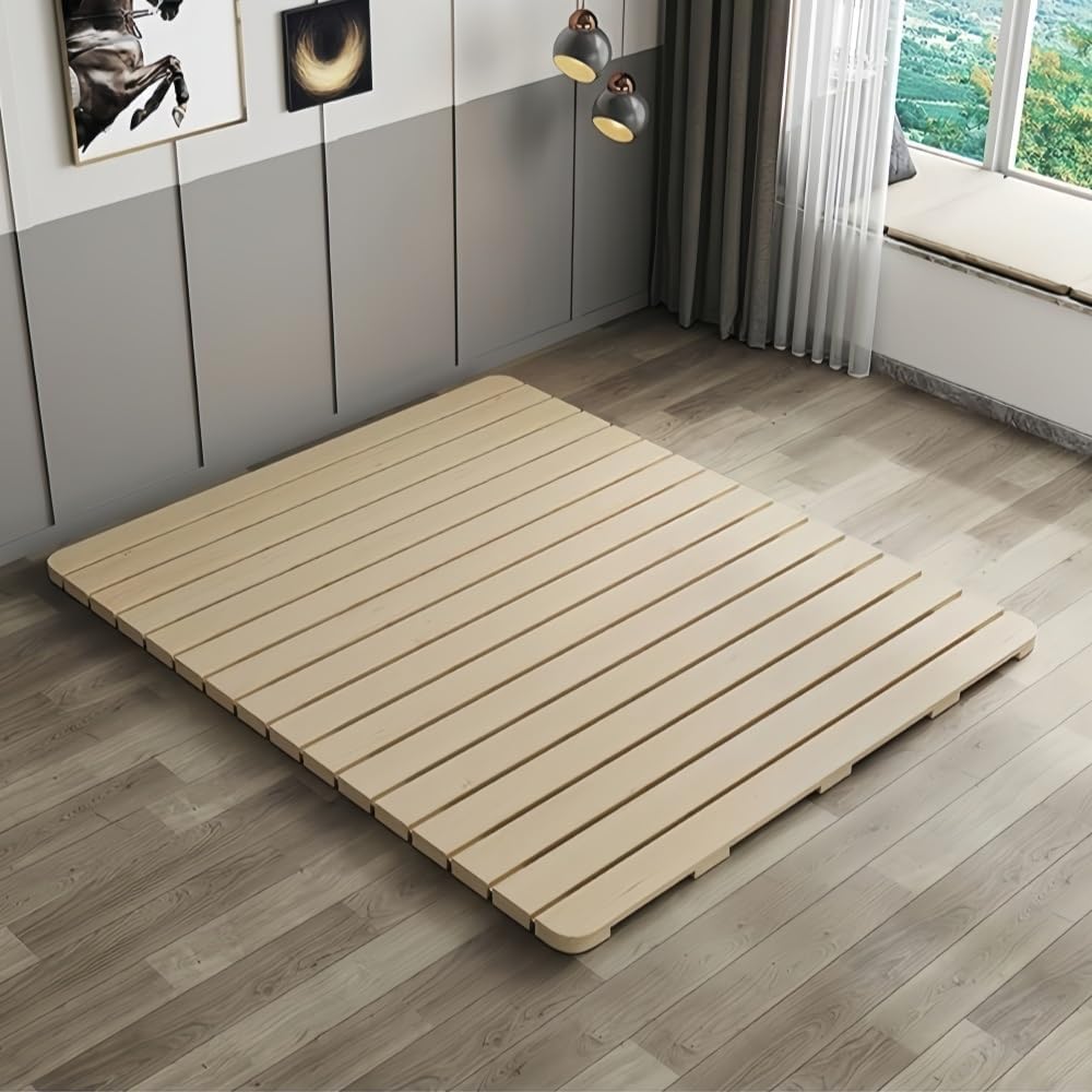 Foldable Roll-Solid Wood Bed Frame, Breathable Bed Plate, Pallet Bed Frame, Floor Bed Frame, Folding Ranked Skeleton