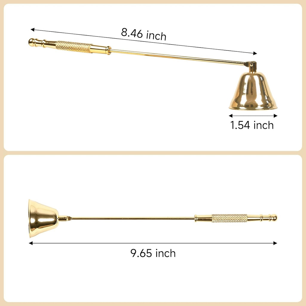 Gold Candle Snuffer with Long Handle, 8.3 Inch - Set of 6