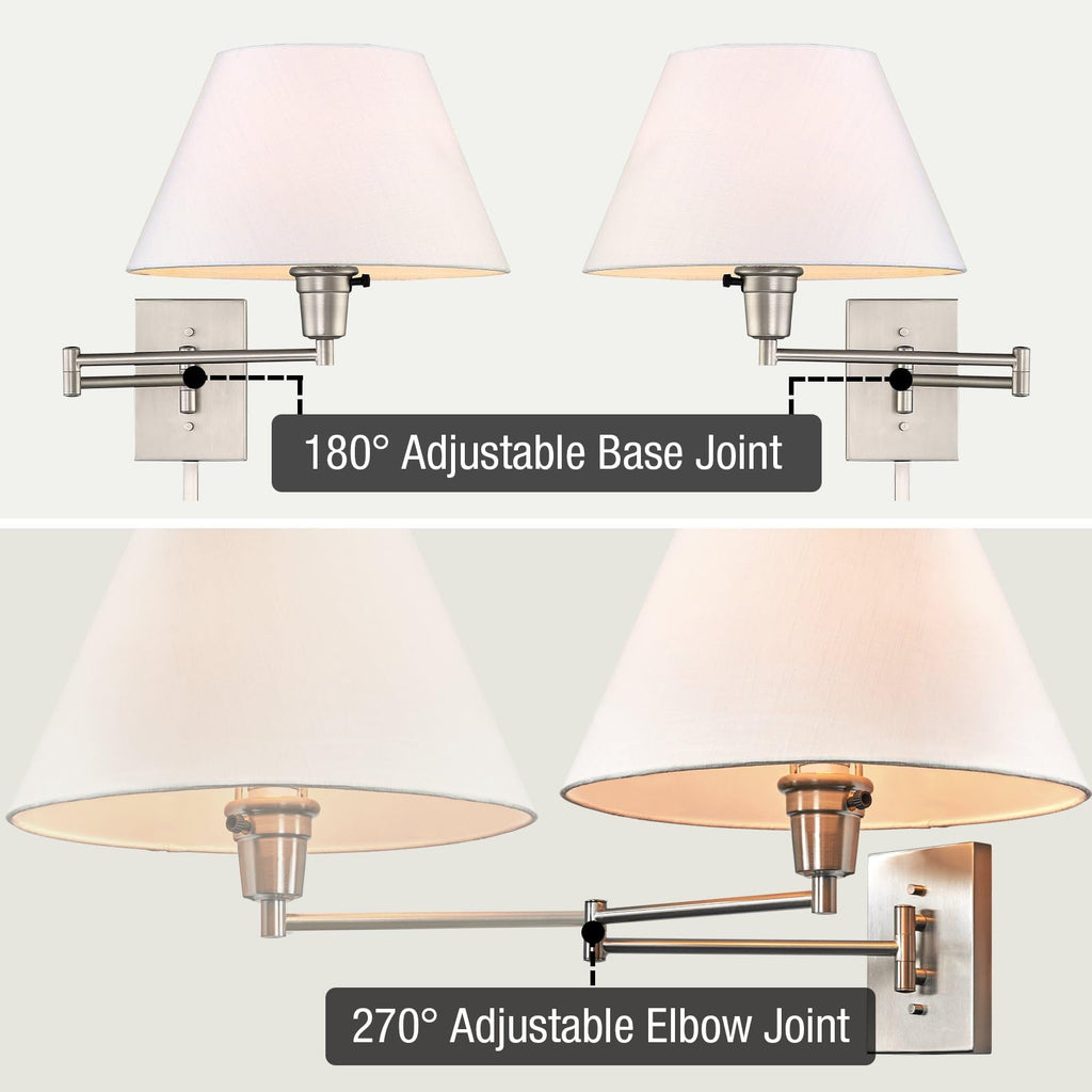 Cambridge 15" Modern Swing Arm Wall Sconce with 3-Way Switch