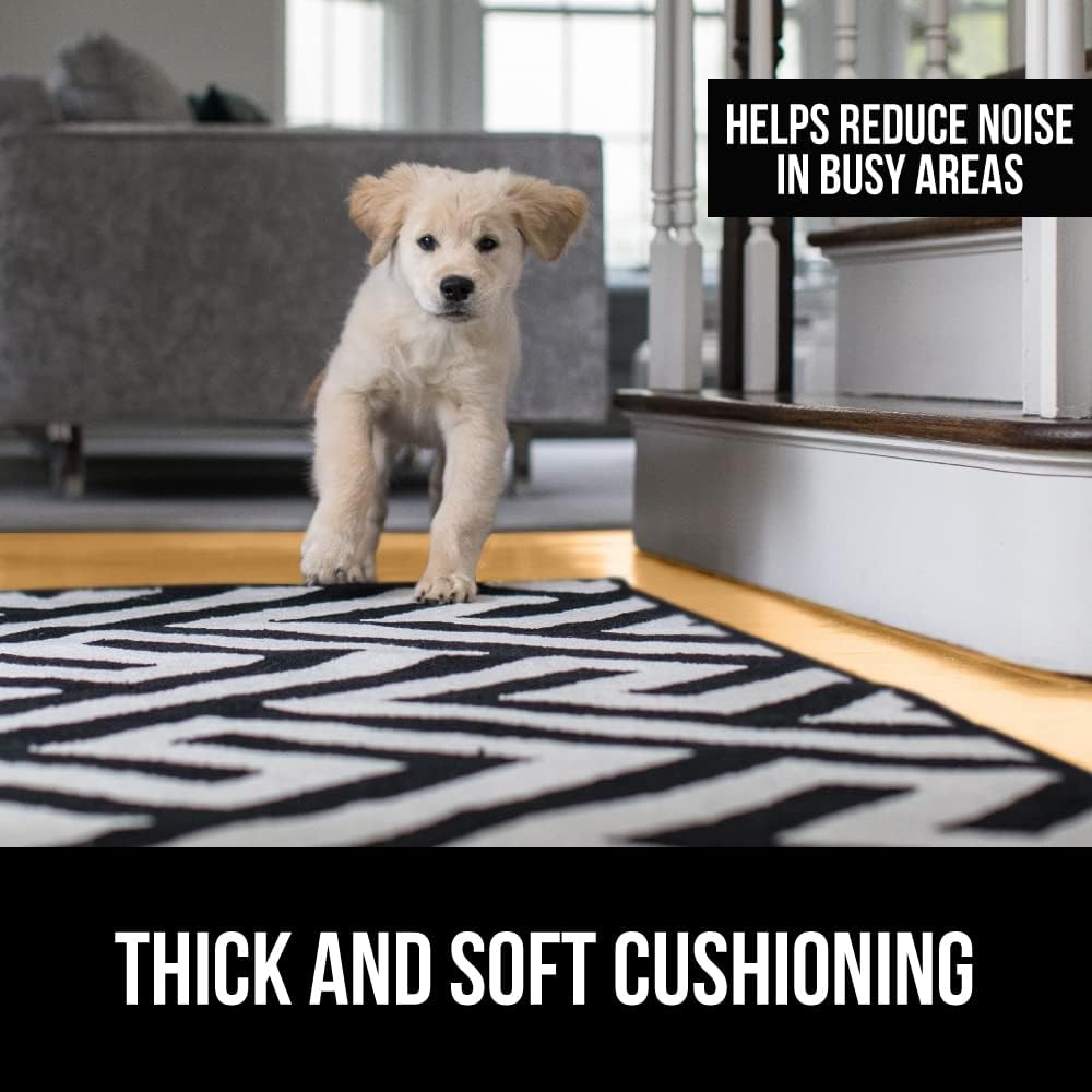 Extra Strong Rug Pad Gripper and Felt and Natural Rubber Rug Pad, 5x7, White and Grey, Hard Floor, 2 Pack - Set of 2