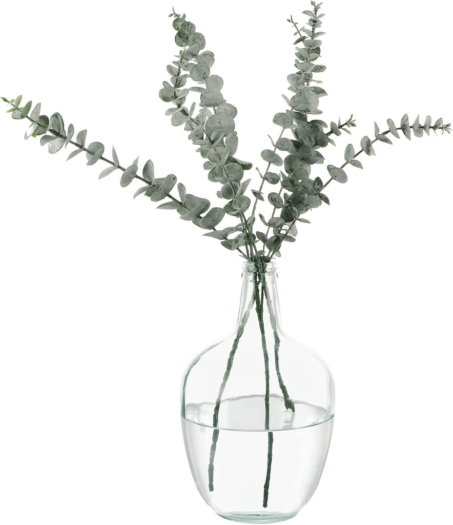 Glass Jug Vase 10" Tall, Clear Flower Vase, Decorative Bottle Vase, Mantel