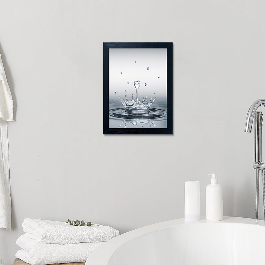 Bathroom Pictures Wall Decor, Guest Bathroom Decor Wall Painting, Heart Water Drop Splash Modern Canvas Pictures