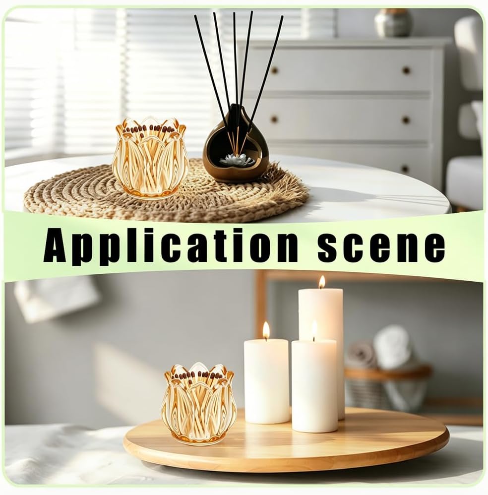1pc Matches Holders Yellow Glass Bottle Jar for Lighting Candles Match Box Matchstick Holder Jar for Scented Candle
