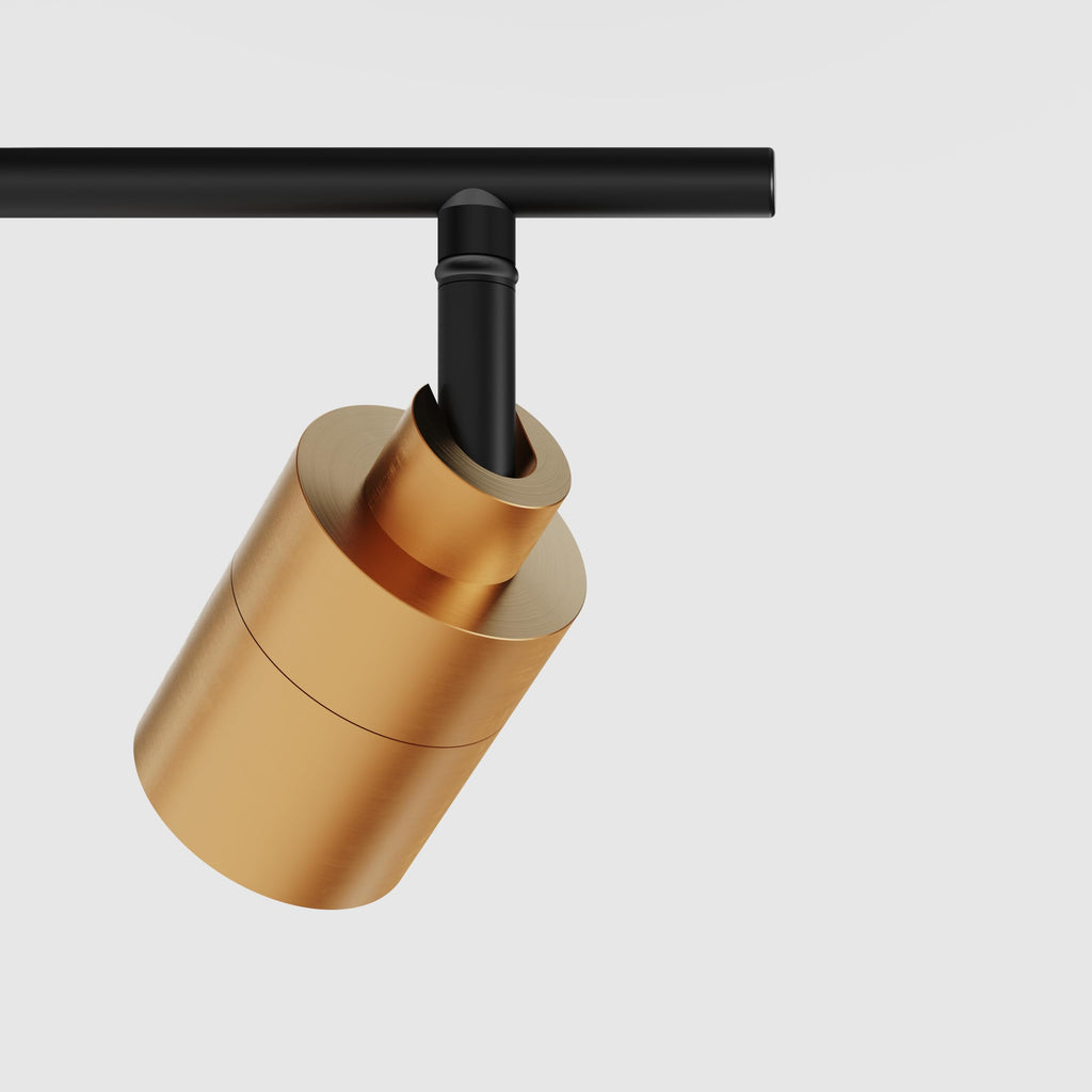 Shura Black & Brass 4-Light Track Light with Adjustable Heads, Integrated LED Bulbs, 3 ft. Track Lighting Kit Ceiling