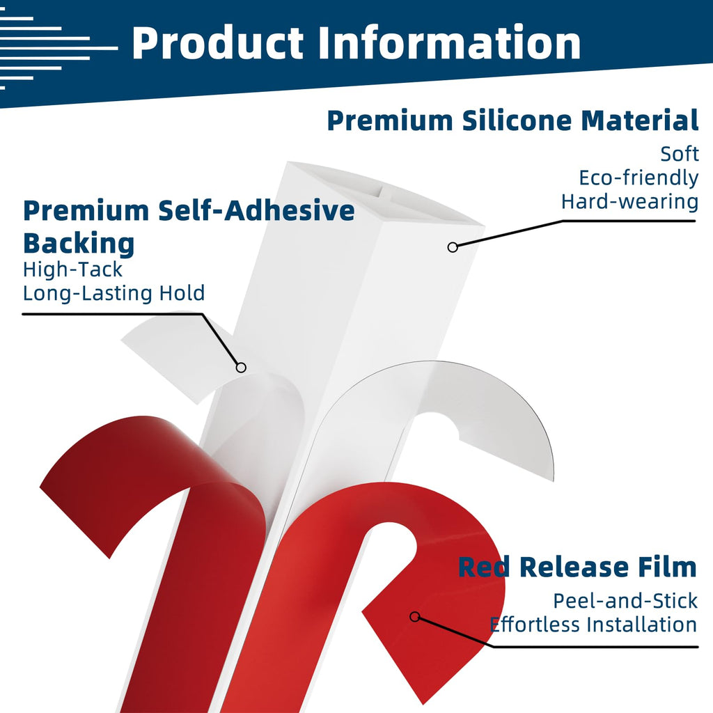 236'' Quarter Round Molding Trim, Peel and Stick Silicone Decorative Strip