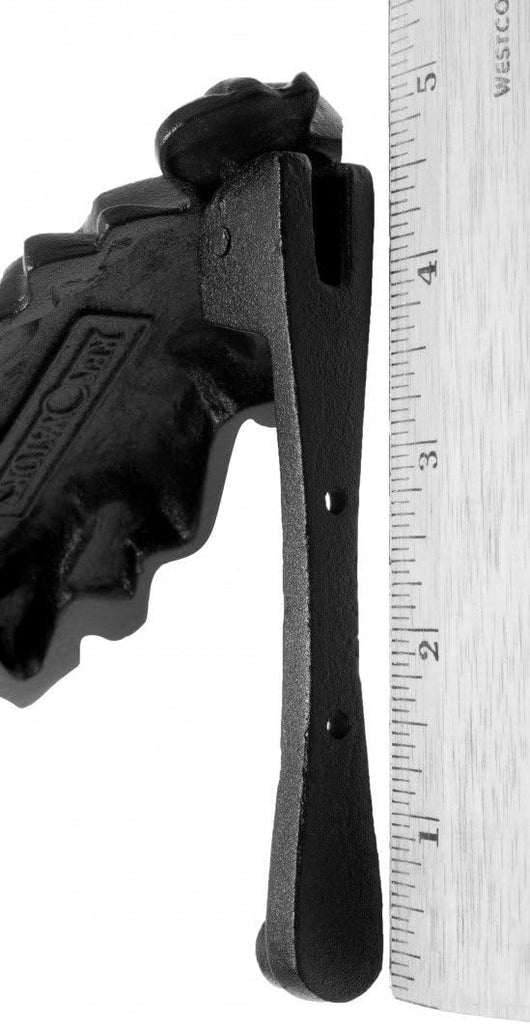 Oak Leaf Door Knocker Cast Iron RSF Finish 6 Inch Rustic Front Door Hardware with Mounting Screws