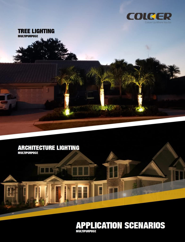 Brass Landscape Spotlights, 6 Pack Spot Lights Outdoor with 5W Aluminum Housing MR16 LED Bulb 2700K 450LM, 12V AC/DC