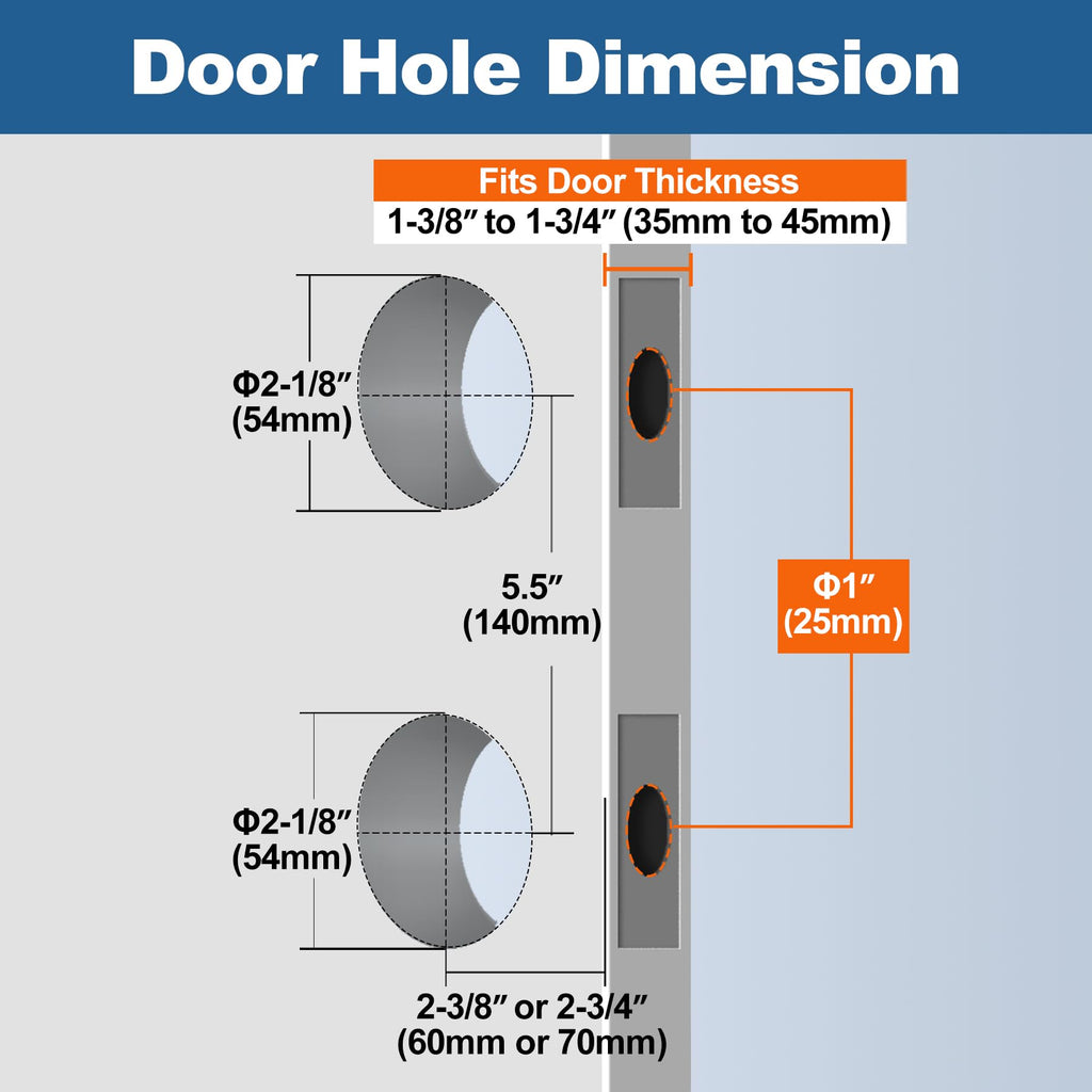 3 Pack Exterior Door Knob with Key Lock and Deadbolt, Keyed Alike
