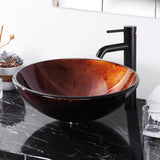 Aquaterior Tempered Glass Bathroom Vessel Sink Artistic Round Vanity Bowl Basin Spa Arts & Crafts