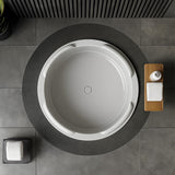 Tubs - RO7676 - Modern White Fiberglass Soaking Bathtub for Bathrooms, White Circle Two Person Acrylic Bath tub