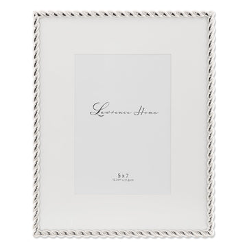 Silver Metal Rope 8x10 Matted for 5x7 Picture Frame (710080)