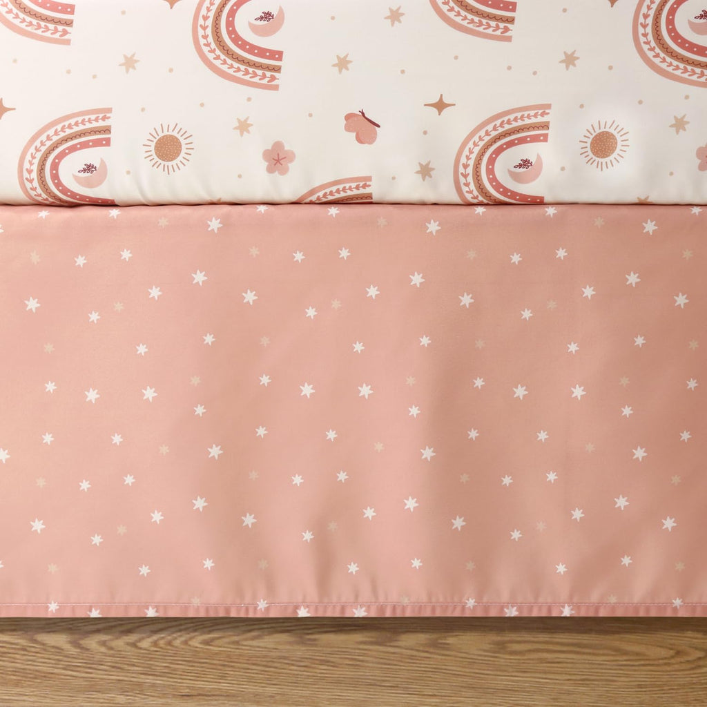3 Piece Baby Crib Bedding Set for Girls - Newborn, Infant & Toddler Nursery Bed Set Decor with Fitted Crib Sheet