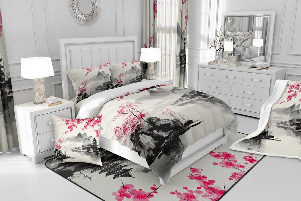 Japanese Style Throw Pillow Covers Reversible Decorative