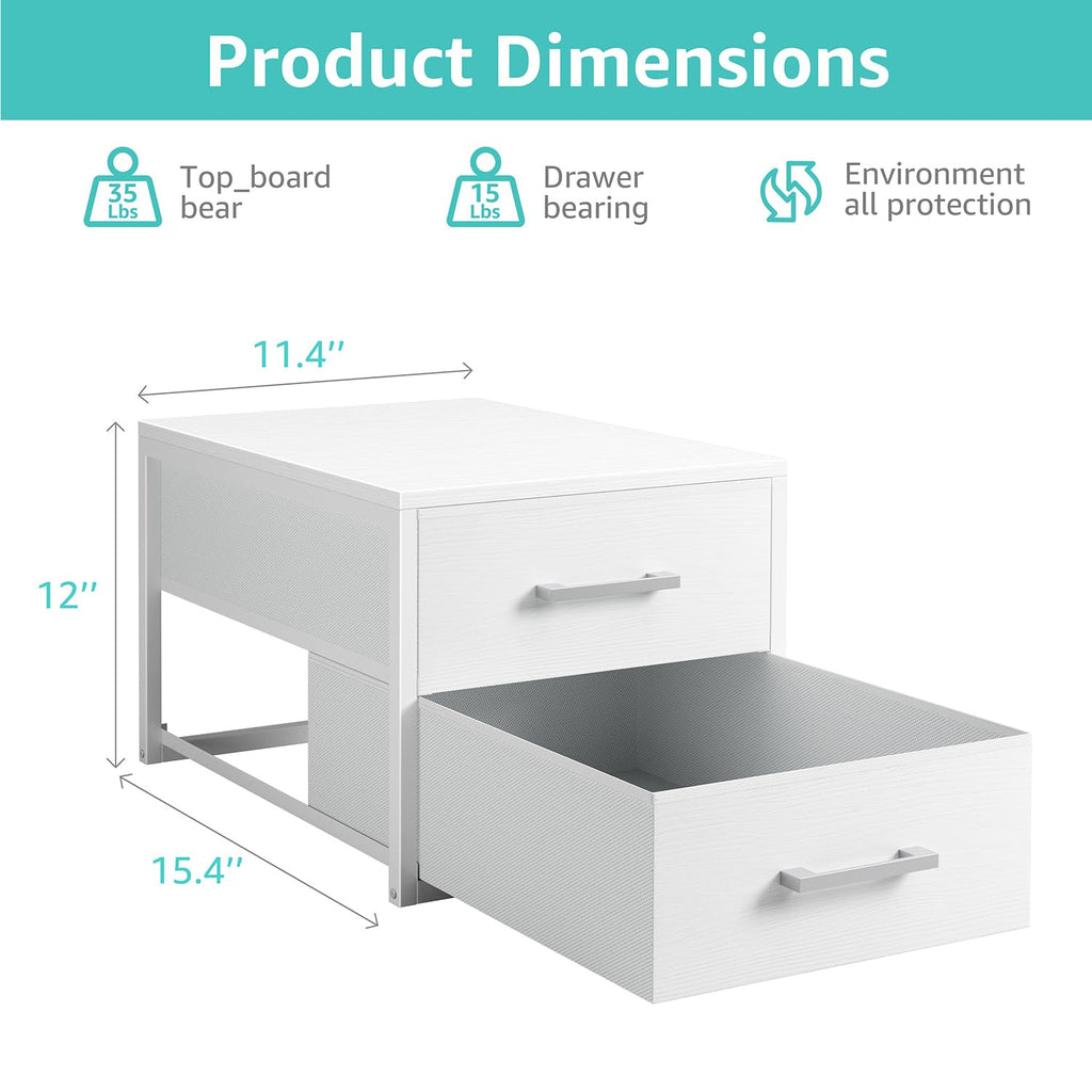 Stackable Storage Drawers Closet Organizers and Storage Fabric White 2 Drawer Dresser Modern