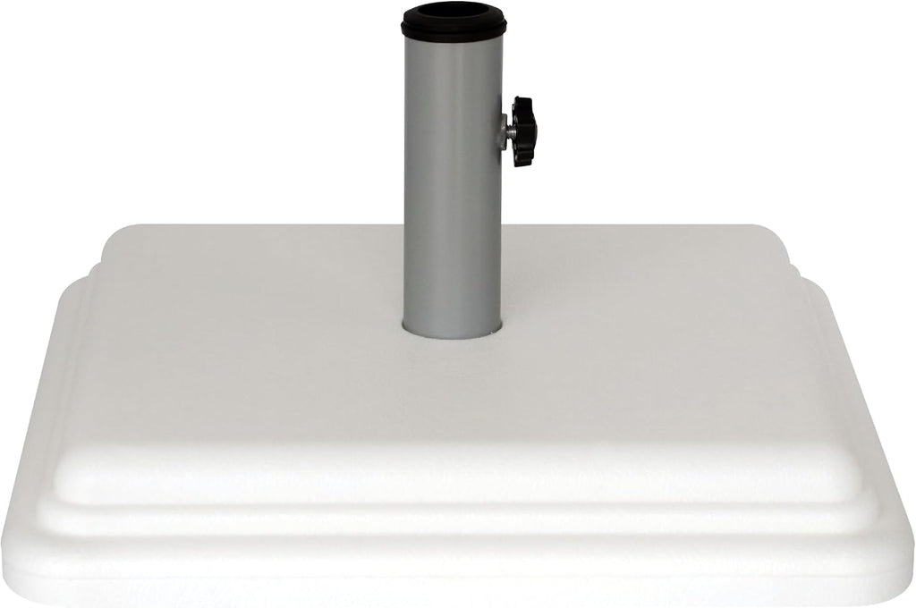 40 Pound Umbrella Base - Weighted Umbrella Base For Use With Patio Table - Heavy Duty Base for Umbrella - White