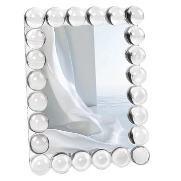 5x7 Clear Bubble Crystal Picture Frame, with 24 Clear Balls, Crystal Standing Photo Frame, Exquisite Desk Craft, Vertical