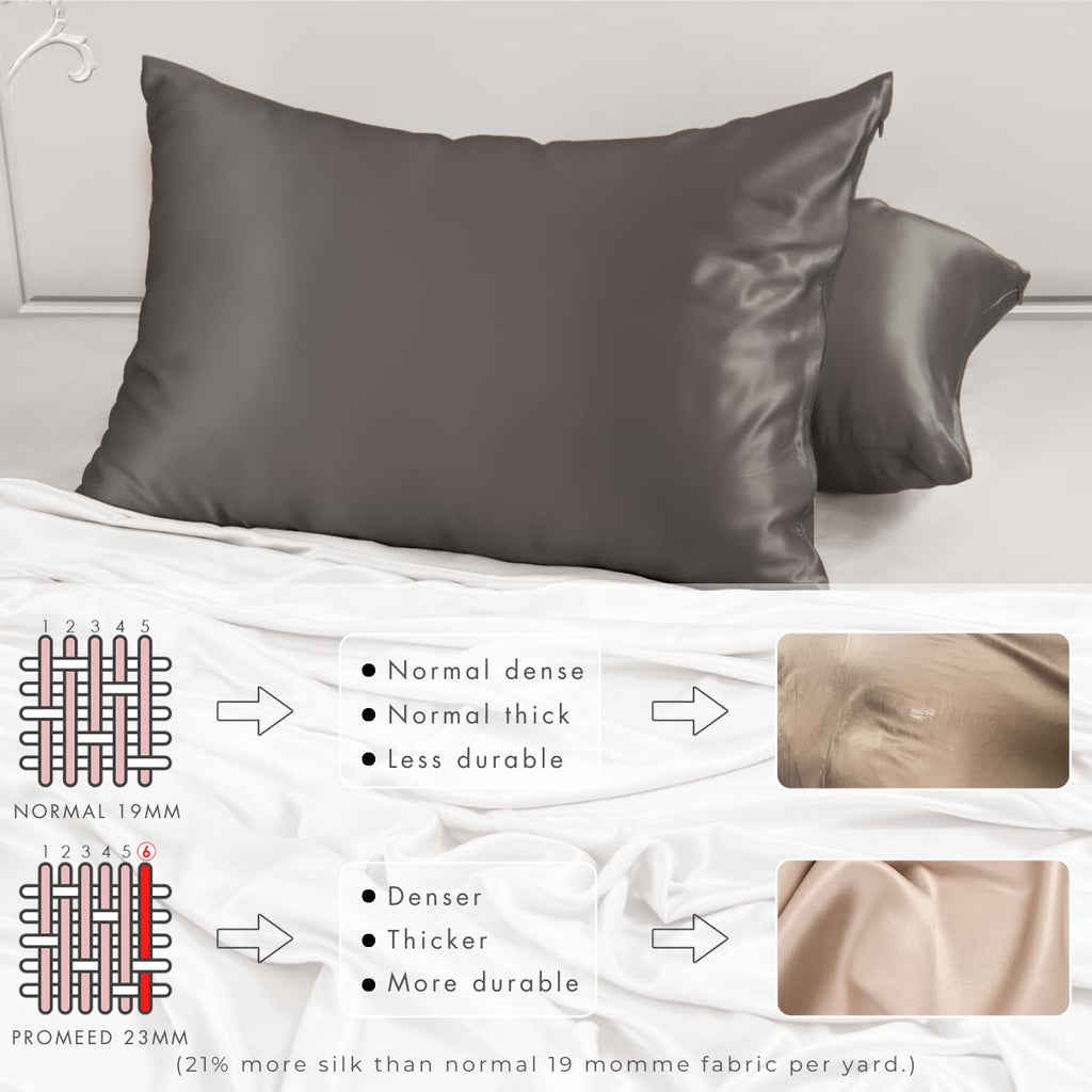 23 Momme 100% Mulberry Silk Pillowcase 2 Pack