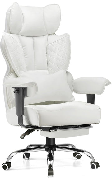 Big and Tall Gaming Chair 400lbs Heavy Duty Office Chair with Foot Rest & Ergonomic Pocket Spring Lumbar Support