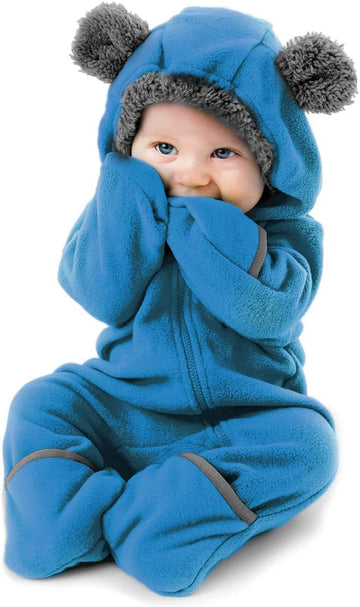 Fleece Baby Bunting Bodysuit Hoodie, Newborn