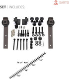 Interior Modern Barn Door 32 x 84 inches | Ego 5005 Cognac Oak | 6.6FT Rail Track Heavy Hardware Set
