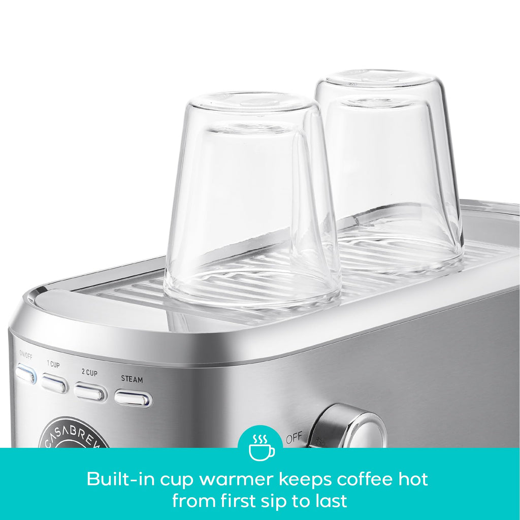 Stainless Steel Espresso Machine with Steam Wand