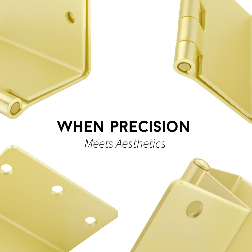 Gold 3 Pack Offset Door Hinges 3.5" with 1/4" Radius Corner