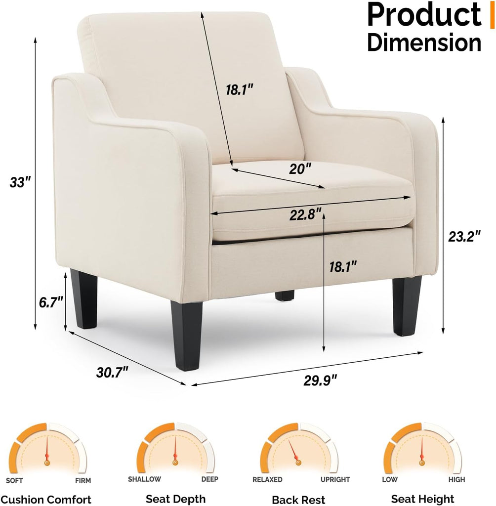 Small Couch Sofa 71" Comfy Couches for Living Room Beige 3 Seat Sofa Couch Mid Century Modern Sofa Furniture Couches