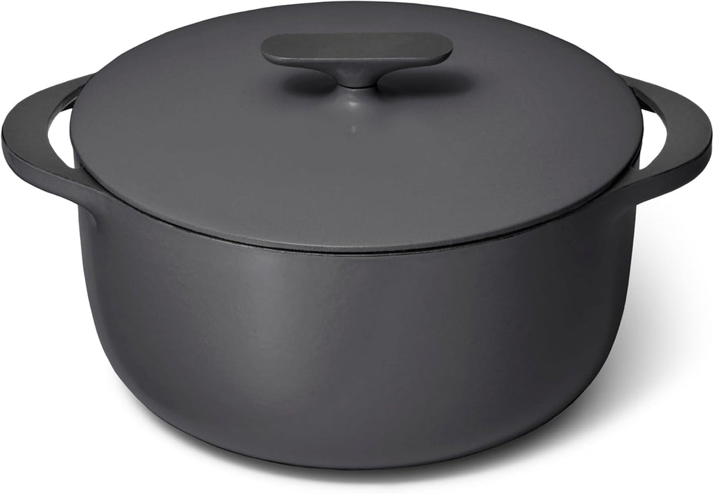 Enameled Cast Iron Round Dutch Oven | 6.5 qt Cast Iron Dutch Oven with Lid, 3 Layer Enamel Coating, No Seasoning