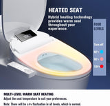 Toilet Bidet Seat, Instant Warm Water, Self-Cleaning Nozzle, Multiple Spraying Modes, Electric Heated Seat