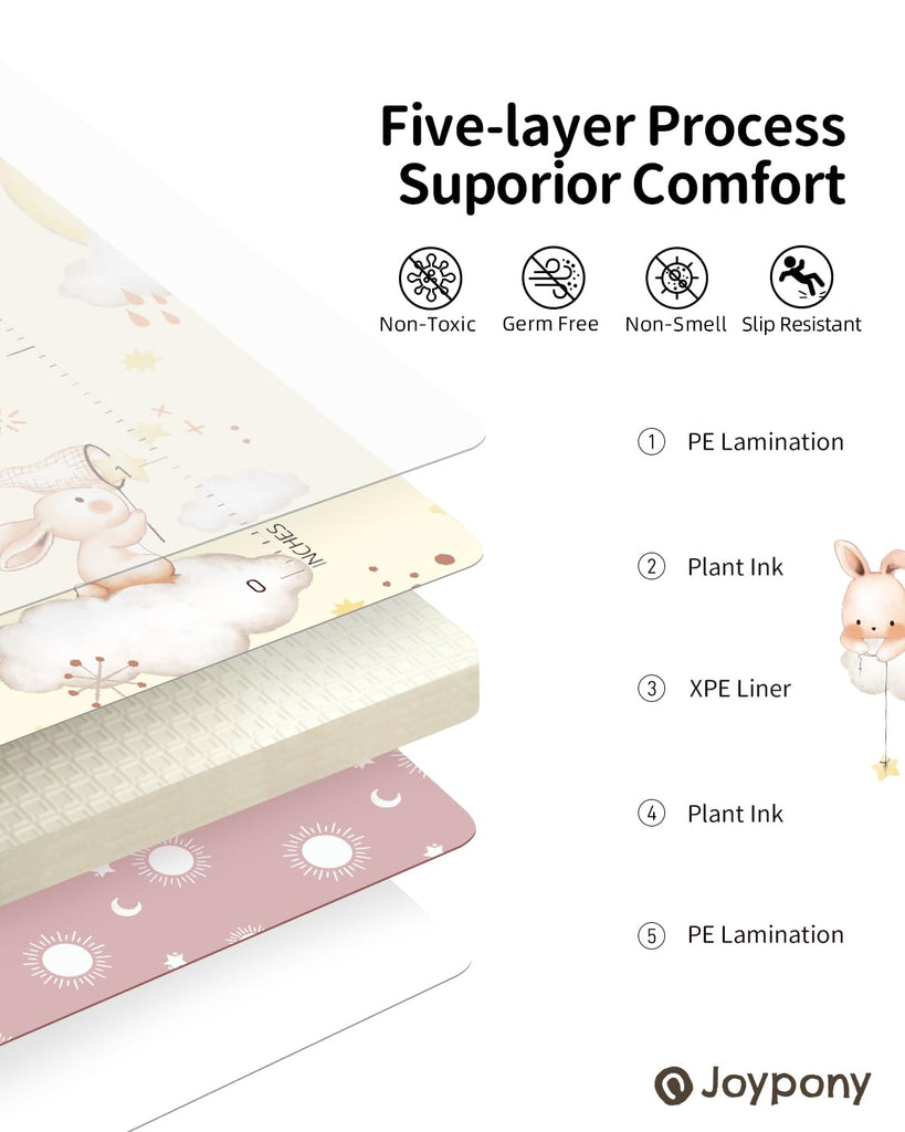 Baby Play Mat 71x59 Inches, Foldable Play Mats for Babies and Toddlers, Waterproof & Anti-Slip Portable Baby Floor
