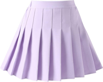 Girls Pleated Skirt with Shorts - Plaid Tennis Skorts & Solid School Uniform Skirts for Toddler/Big Kids