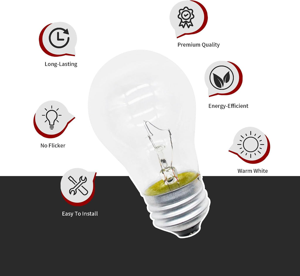 Appliance Oven Light Bulb A15 40W 120V for Oven Stove Refrigerator Microwave Lamp Reolacement E26 Medium E27 Base