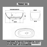 Colorful Freestanding Bathtub - Crystal Clear Soaker Tub Made, Extra Deep Freestanding Tub with Solid Surface Design