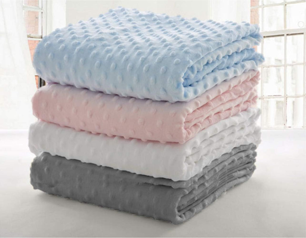 Heavenly Soft Chenille Receiving Blanket (30" x 40"), Layer Design with Minky Dot & Silky Satin, Pink, for Boys