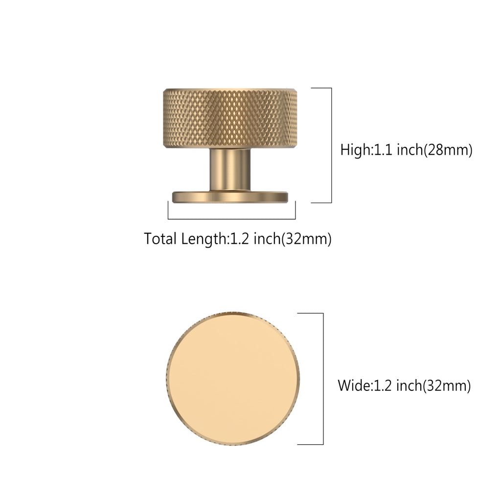 10 Pack Champagne Bronze Kitchen Cabinet Knobs, Knurled Cabinet Knobs Kitchen Cabinet Hardware for Cupboard Drawer