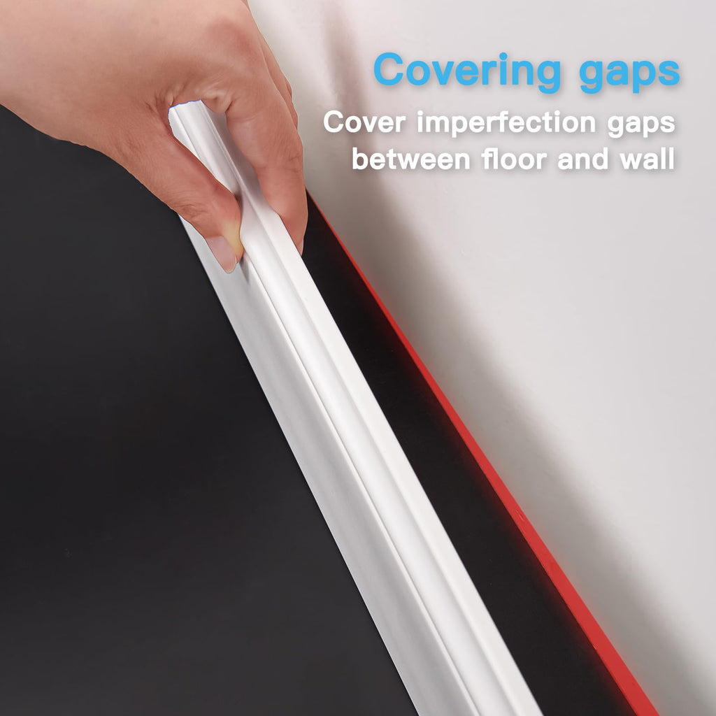 High-Impact Baseboard Molding Trim, 56.3 x 3.2 Inch, 10-Pack, White
