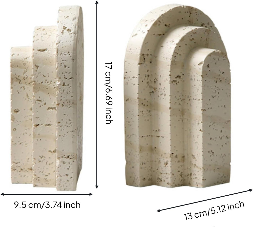 Bookend Display Piece Resin Bookend Support Holder Stand with Sculptural Character and Textured Stone Look Suitable
