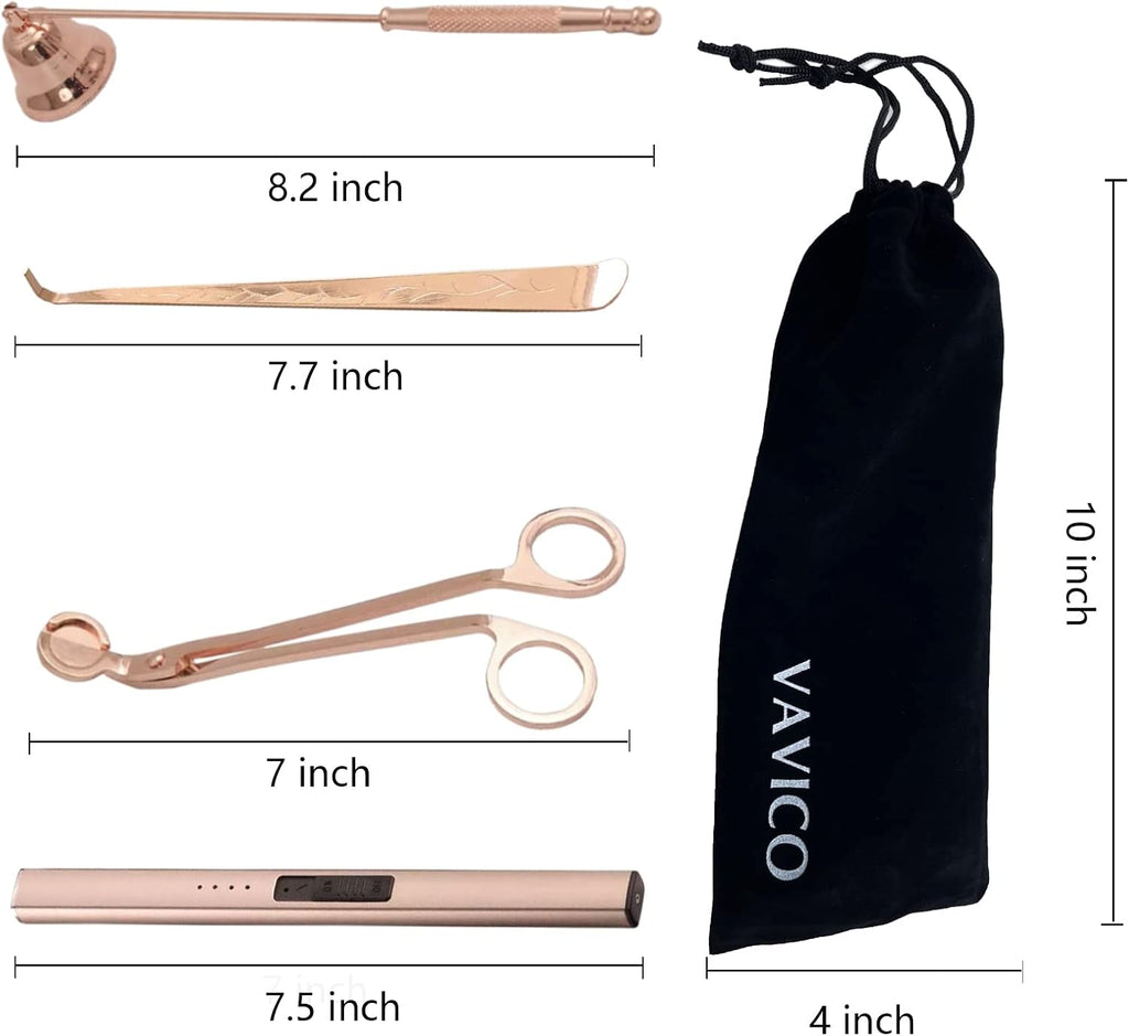 Candle Wick Trimmer Cutter Snuffer Arc Lighter Set Candle Care Kit Electric Plasma USB Rechargeable Long Windproof