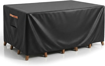 Outdoor Patio Furniture Cover Rectangular, Heavy Duty 600D Waterproof Cover for Table & Chair Set, Windproof, UV