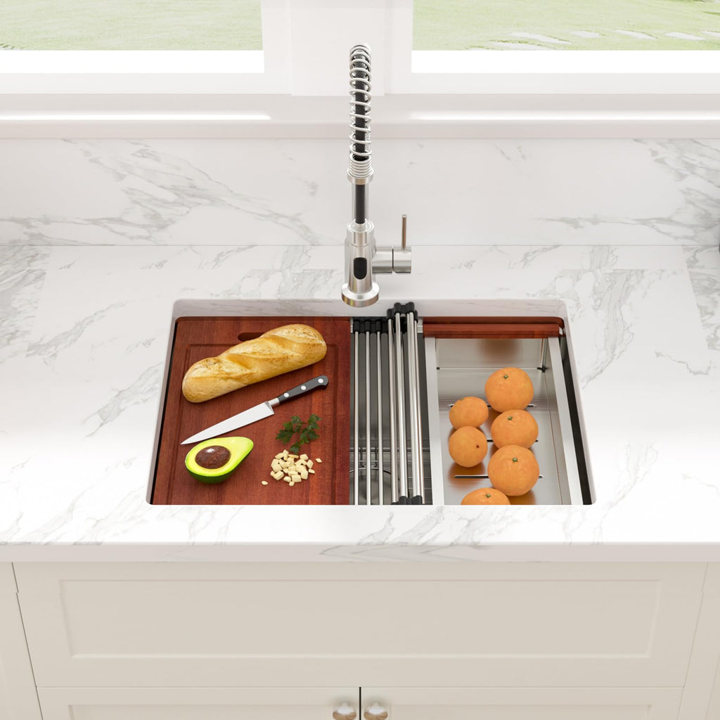 25 Inch Kitchen Sink Undermount 25"x19" Workstation Stainless Steel