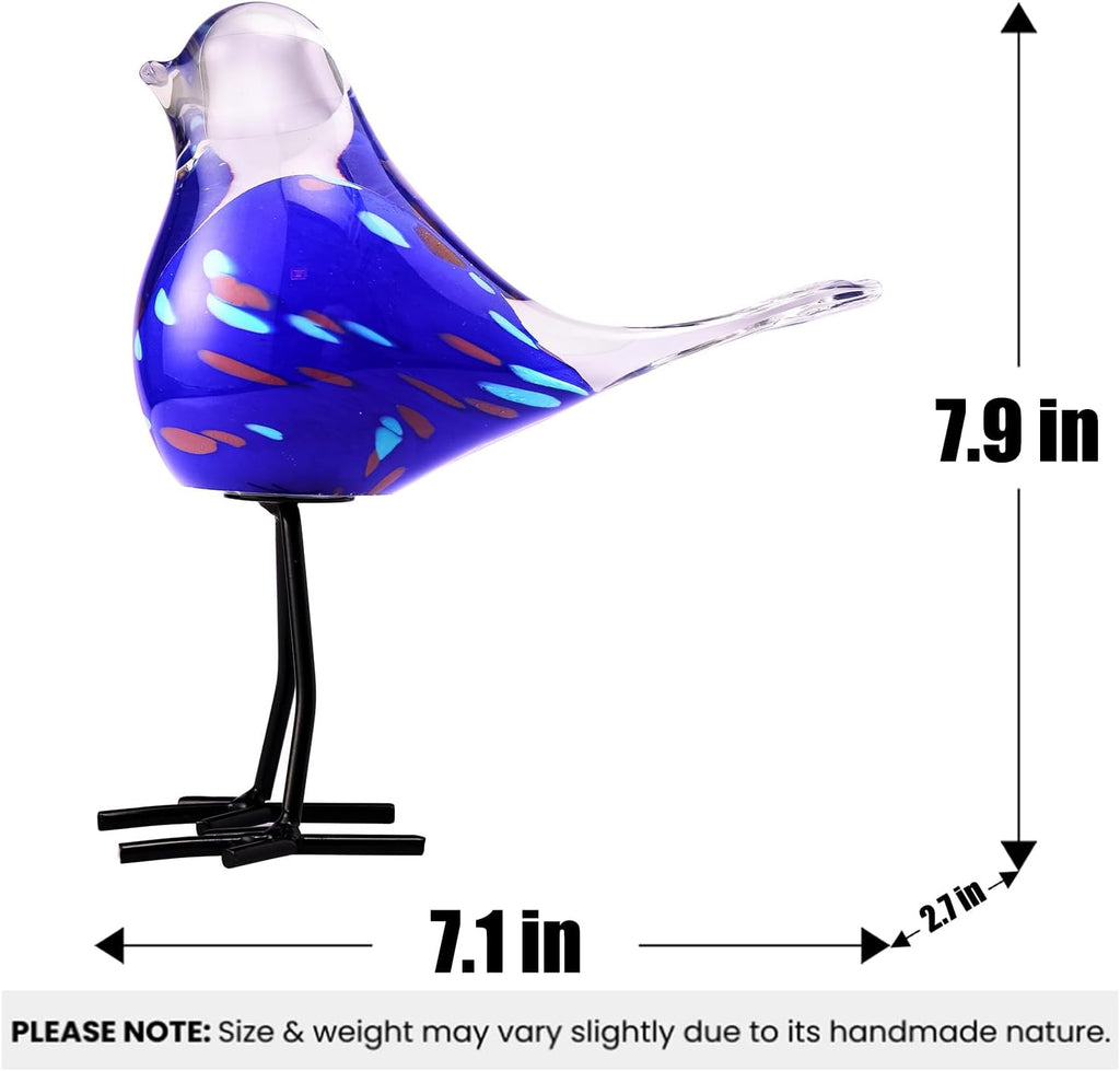 Glass Bird Figurine Ironleg Hand Blown Art Home Decor Gift