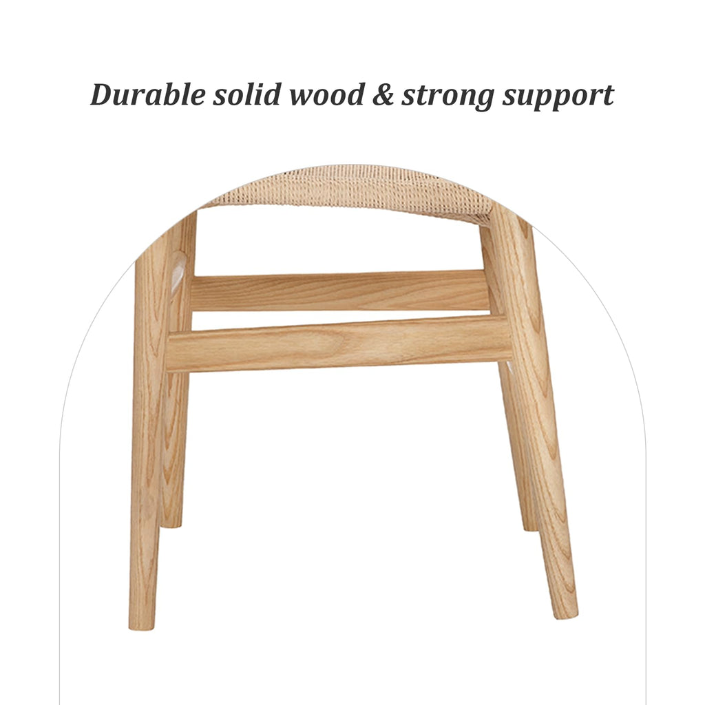 Wishbone Chair, Solid Ash Wood Dining Chair (Natural)