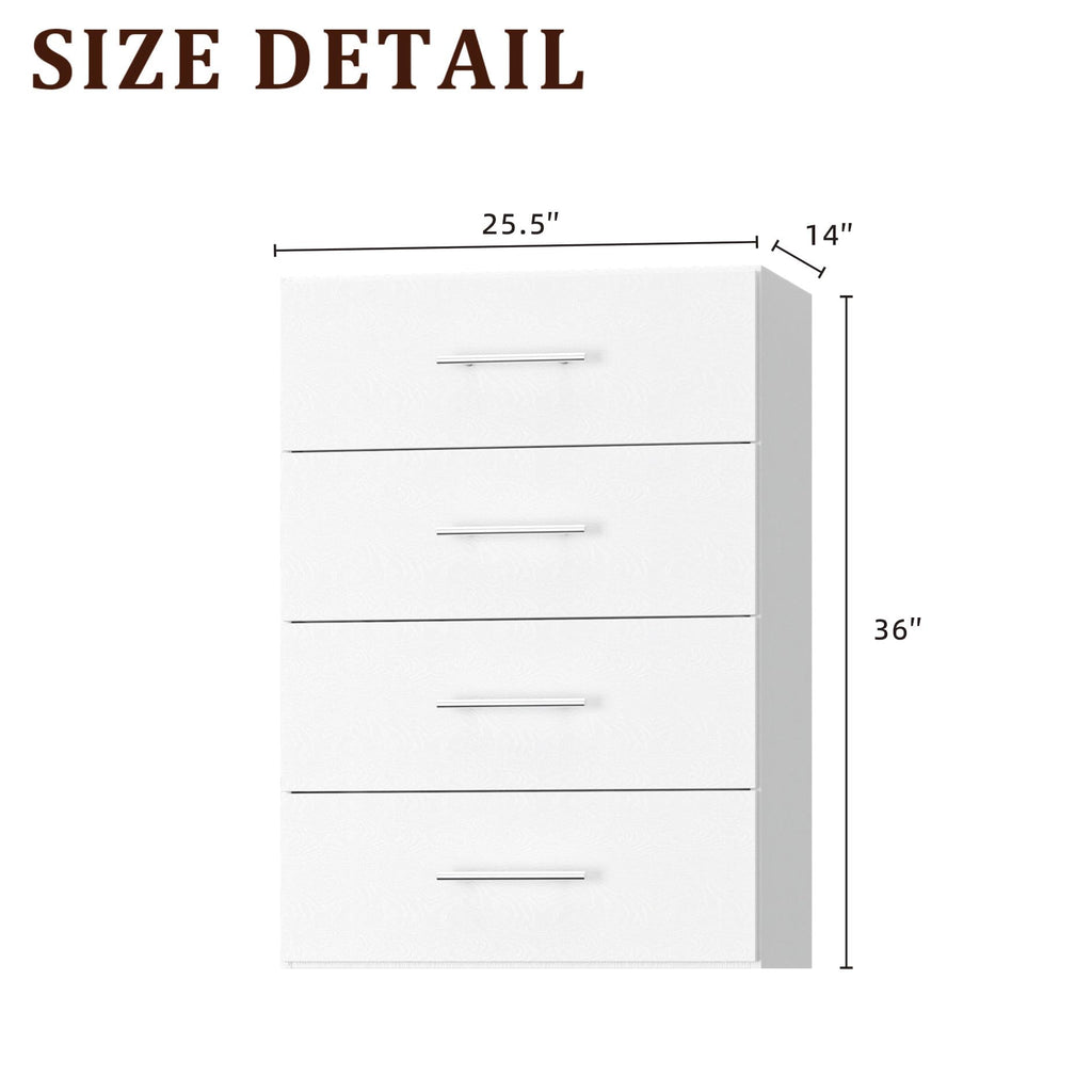 25.5" Wide 4 Drawer Tower Modular Closet System, Closet Storage Organizer with 4 Drawers, White