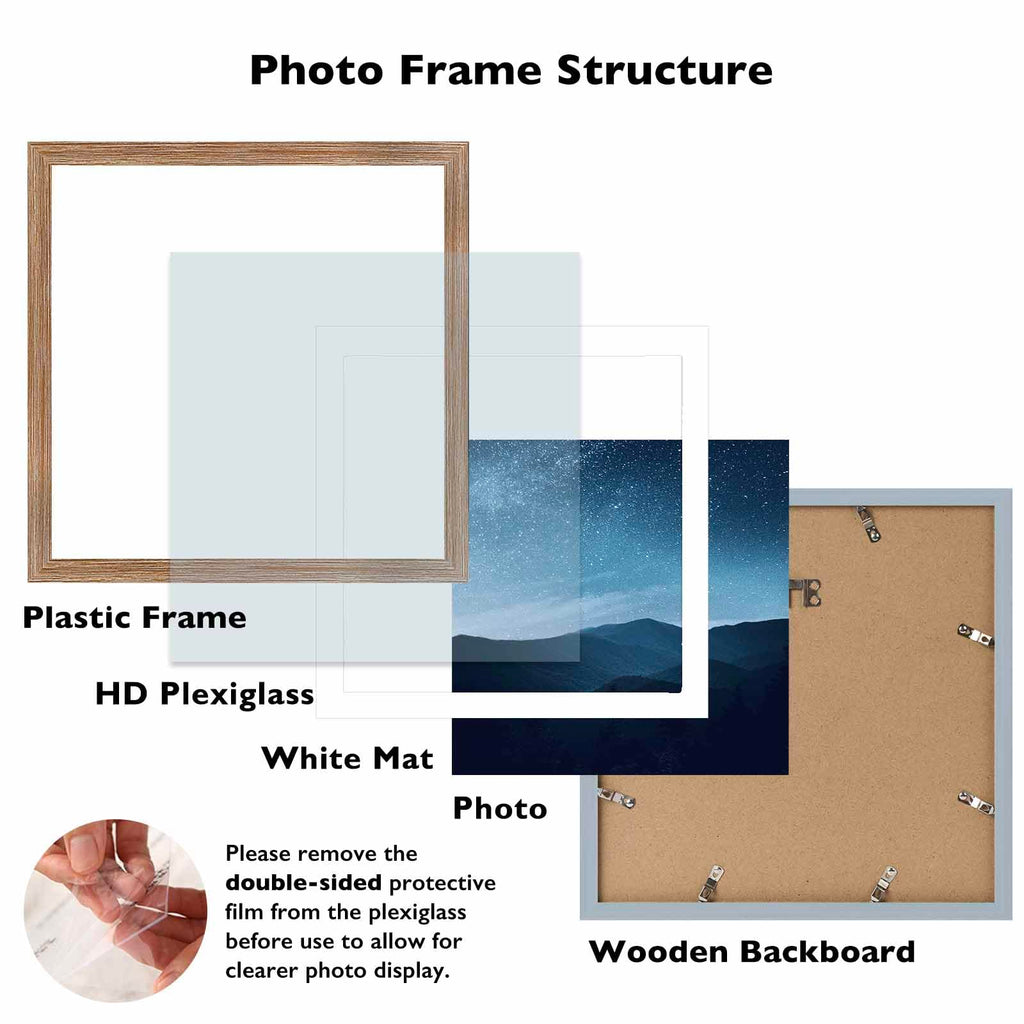 12x12 Picture Frame Set of 3 with 10x10 Mat for 30 x 30cm Diamond Art Painting, Display Photo 10x10 with Mat or 12 x