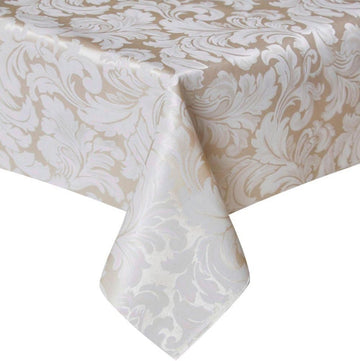 Heavy Duty 60 X 120 inch Rectangular Damask Jacquard Tablecloth Table Cover - Waterproof/Spill Proof