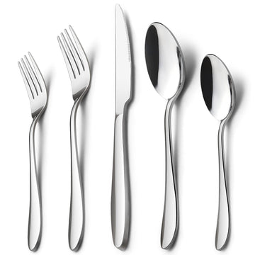 40-Piece Silverware Set, Stainless Steel Flatware Service for 8
